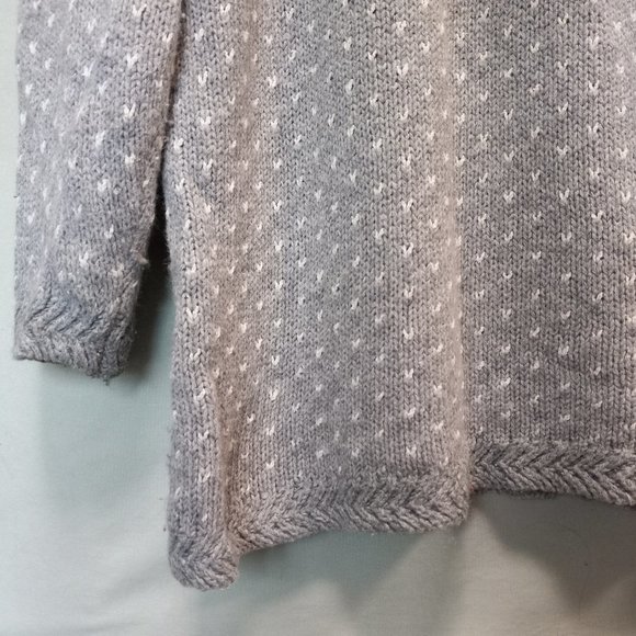 Vintage Partners Gray Zip neckline Winter Knit Tunic Sweater LG (T-342) - Picture 4 of 10